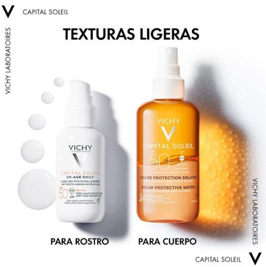 Vichy Capital Soleil Agua Solar Protectora Luminosidad SPF50 200Ml