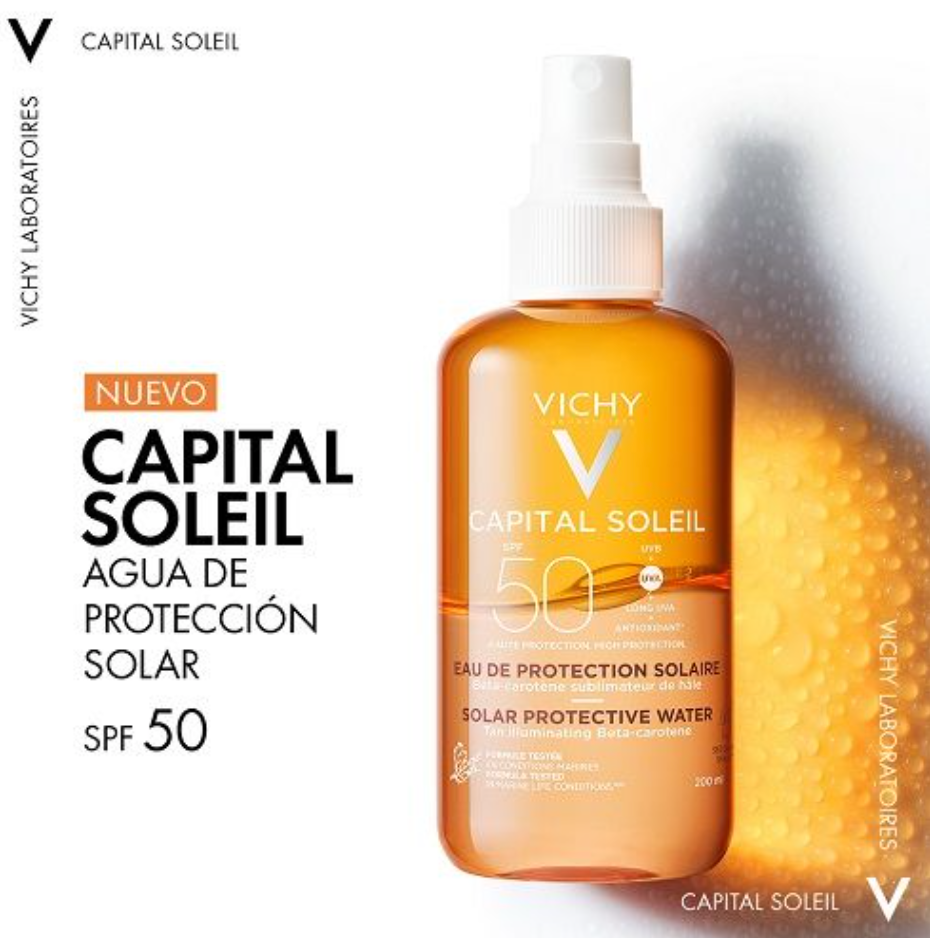 Vichy Capital Soleil Agua Solar Protectora Luminosidad SPF50 200Ml