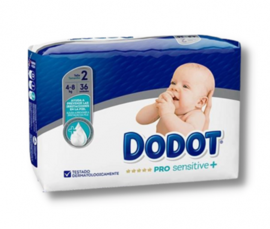 Dodot Pro Sensitive+ Pañal Talla 2 (4-8kg) 36 Unidades