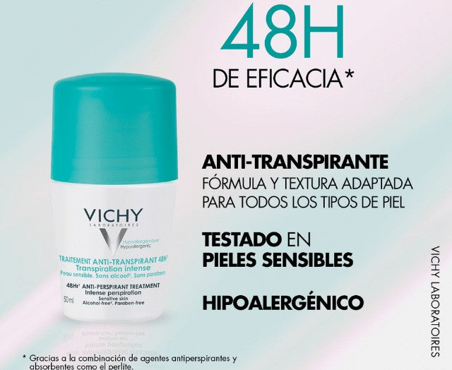 DESODORANTE TRATAMIENTO ANTI-TRANSPIRANTE 48H. ROLL-ON VICHY
