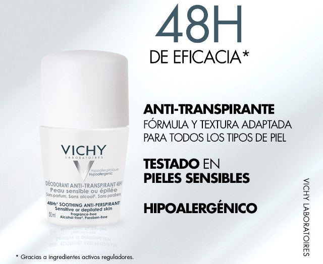 DESODORANTE ANTI-TRANSPIRANTE 48H. ROLL-ON PIEL SENSIBLE VICHY