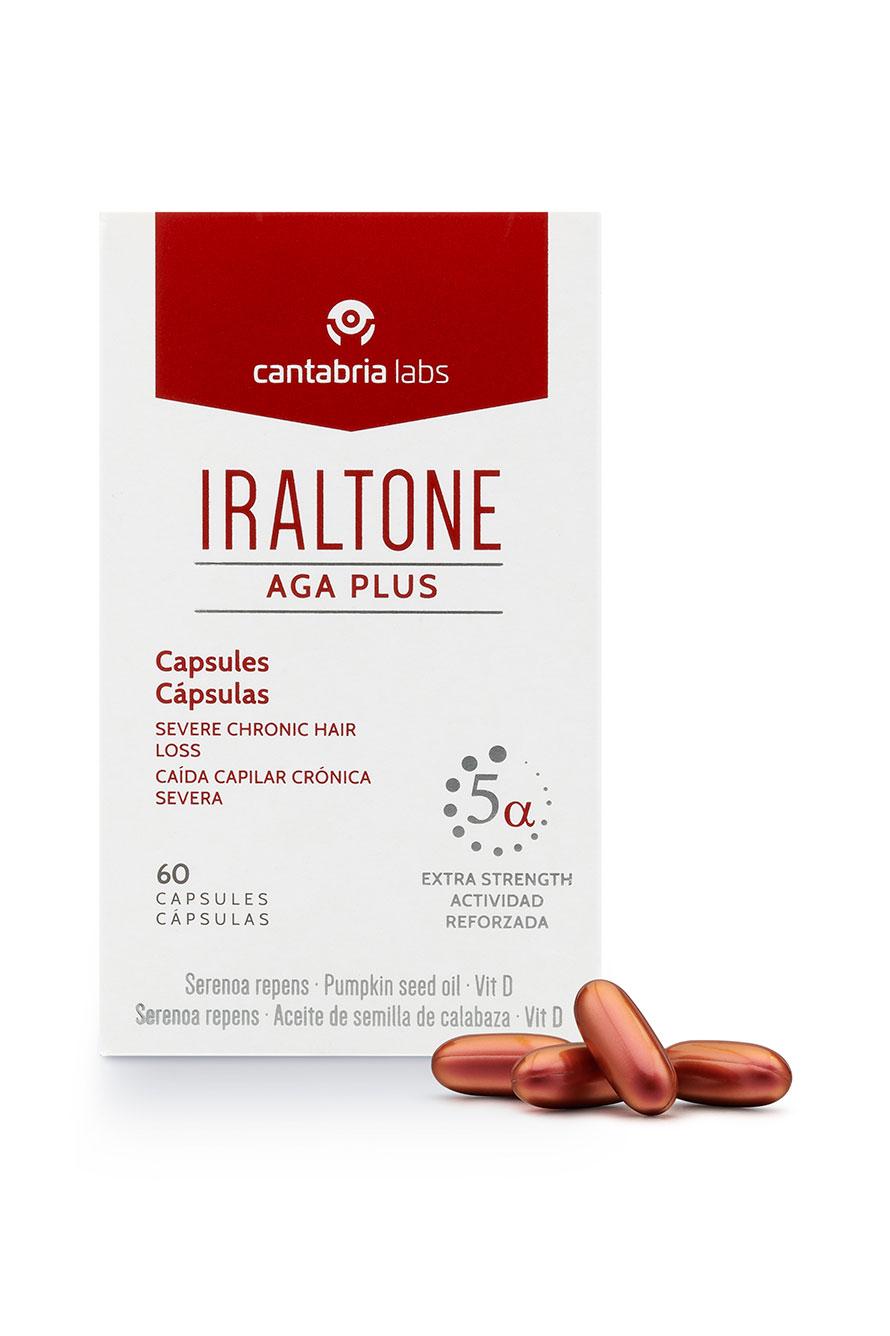 Iraltone Aga Plus Cápsulas Manejo de la caída capilar crónica severa