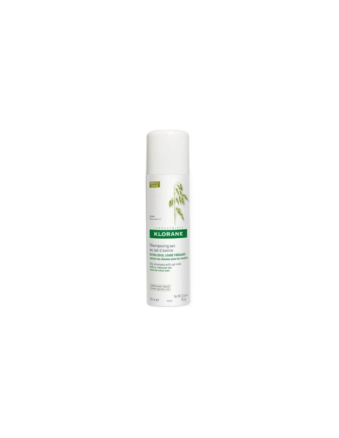 Klorane Champú Seco Extrasuave a la Leche de Avena Spray 150 ml