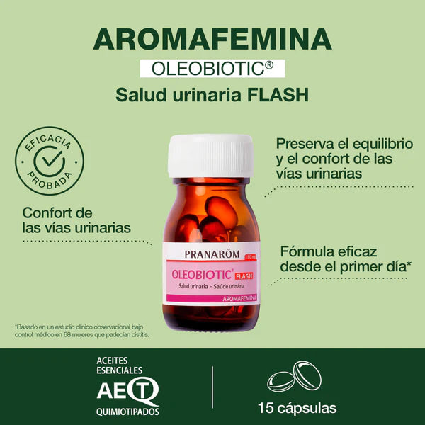 PRANAROM OLEOBIOTIC SALUD URINARIA FLASH 15 CAPS