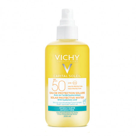 Vichy Capital Soleil Agua de Protección Solar 50+Hialurónico 200ml