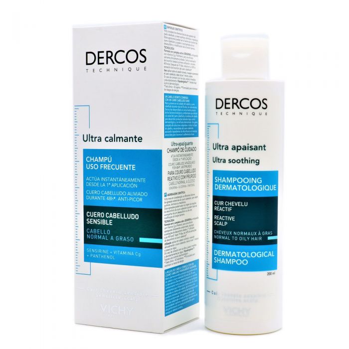 Vichy Dercos Champú Ultra Calmante Uso Frecuente Cabello Normal a Graso 200ml